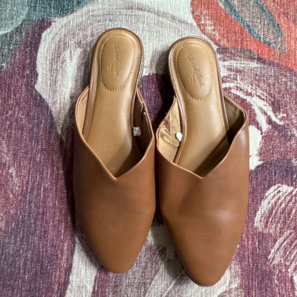 Brown Leather Women's Mules